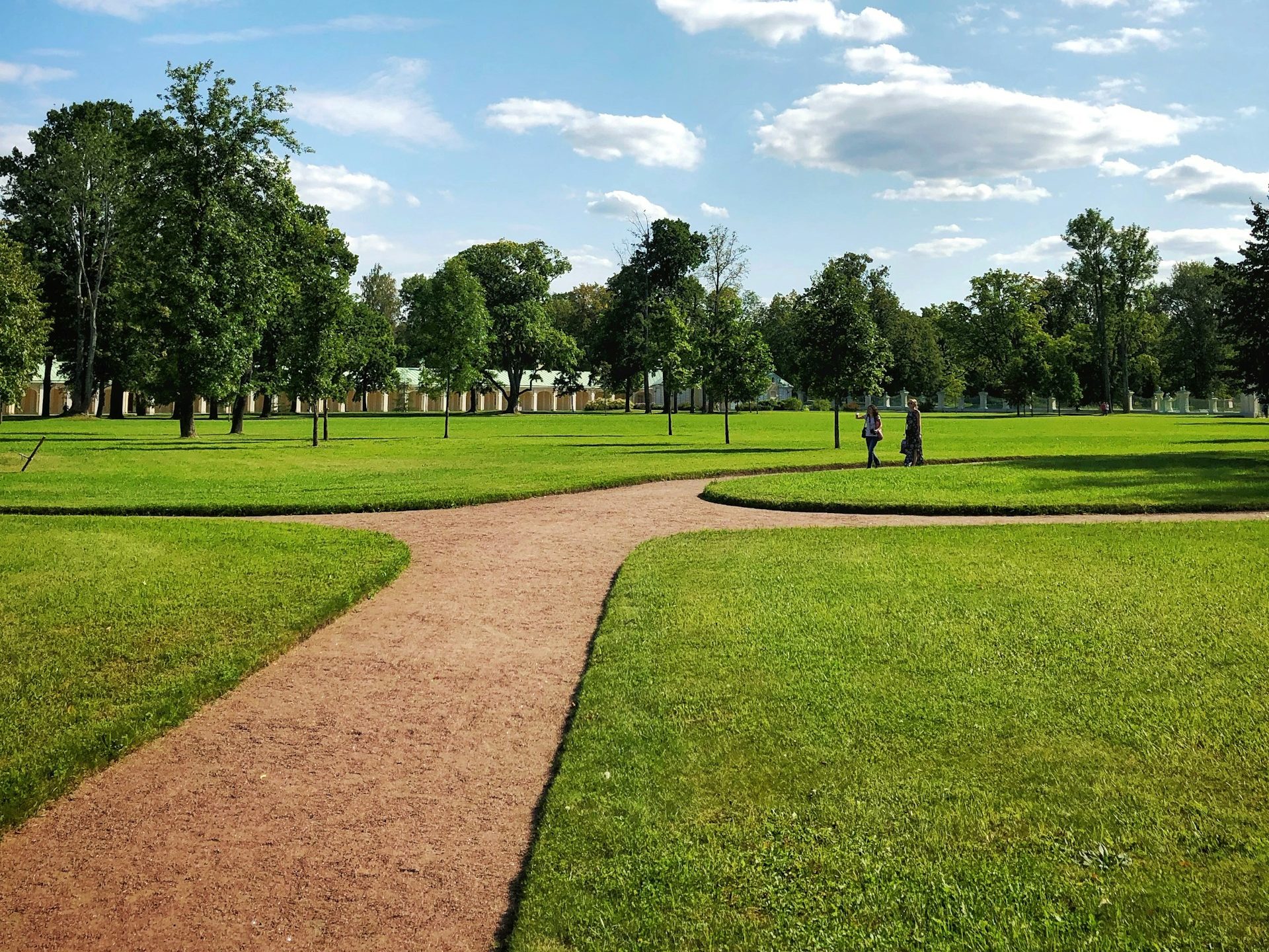 dirt pathway between grass field